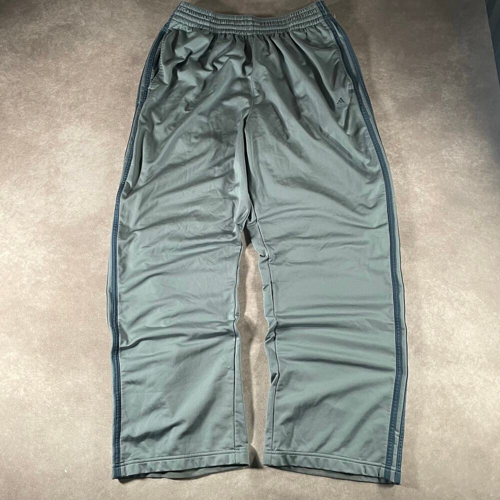 Vintage Y2K Adidas Baggy Grey Blue Silver Sweatpants XL 40”